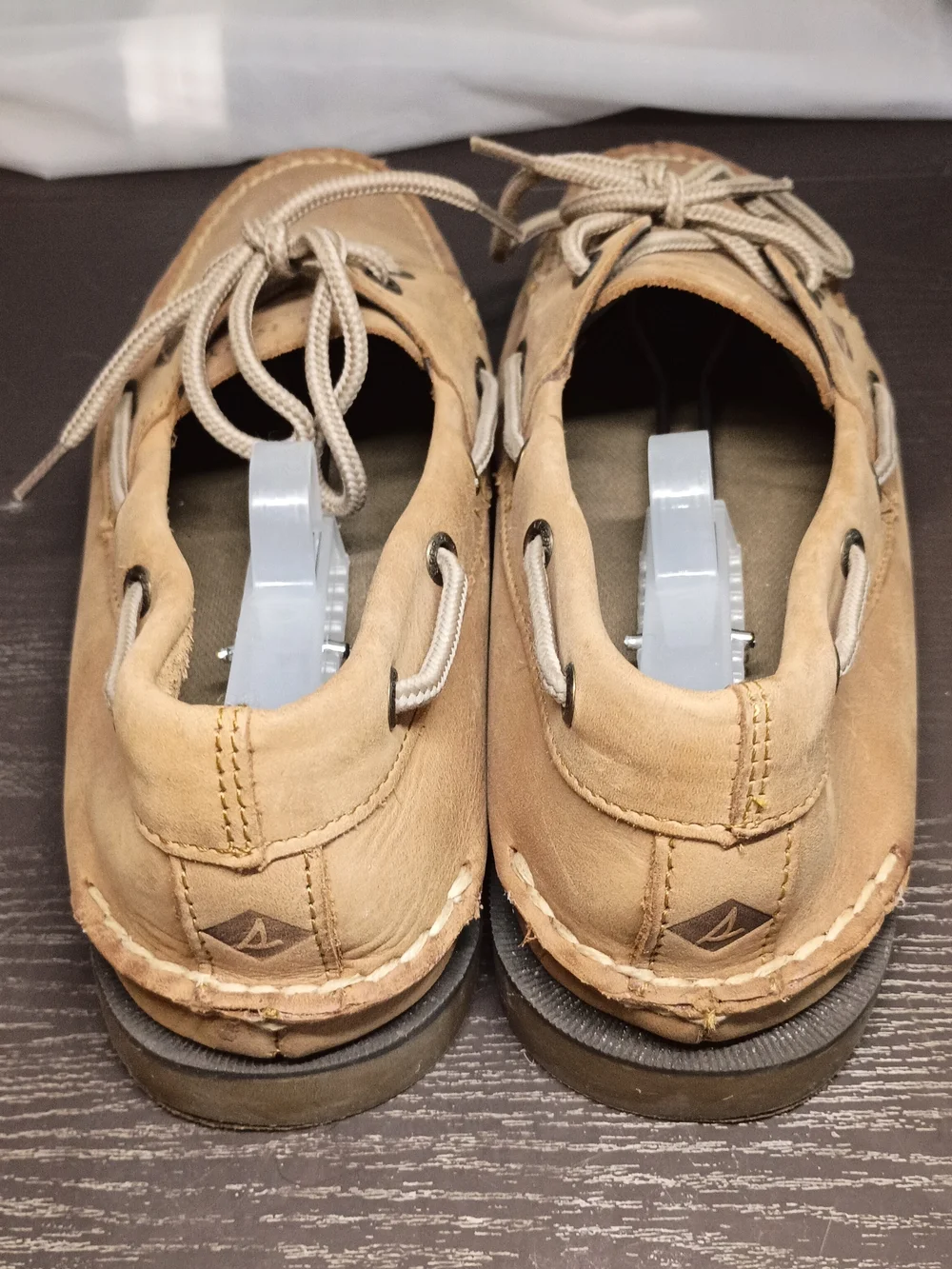 Sperry 10 WIDE Men's Tan Leather Moc Toe Boat Shoes. Like NEW!!! RARE